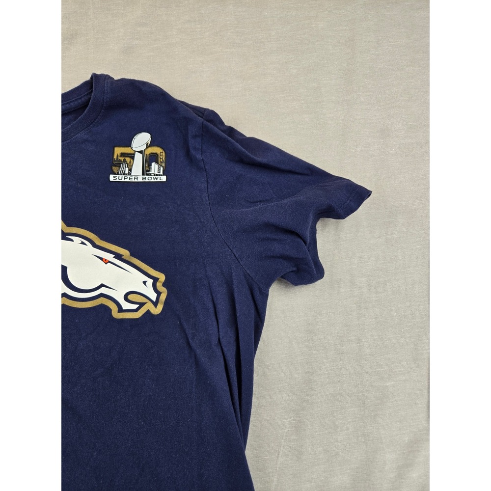 Nike Denver Broncos Super Bowl 50 Champions Roster T-Shirt Mens XL Navy Blue - Picture 6 of 10